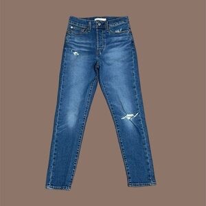 Levi’s High Rise Wedgie Skinny Jeans Distressed Blue Women’s Sz 27